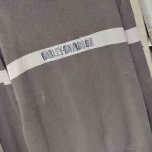 Large Harley Davidson gray and white sweater